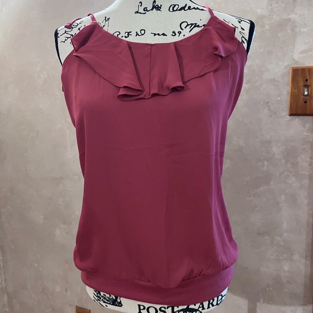 Ruffle front tank top